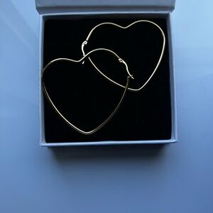 2.5” Gold plated Heart Hoop Earrings